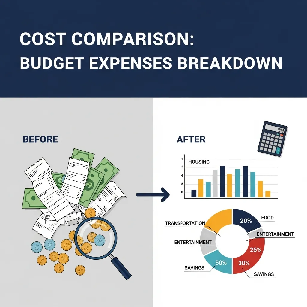 Cost comparison budget expenses breakdown