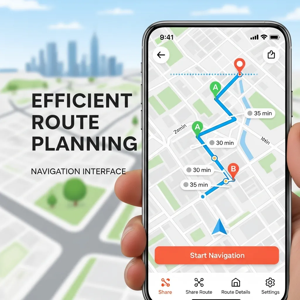 Efficient route planning navigation interface