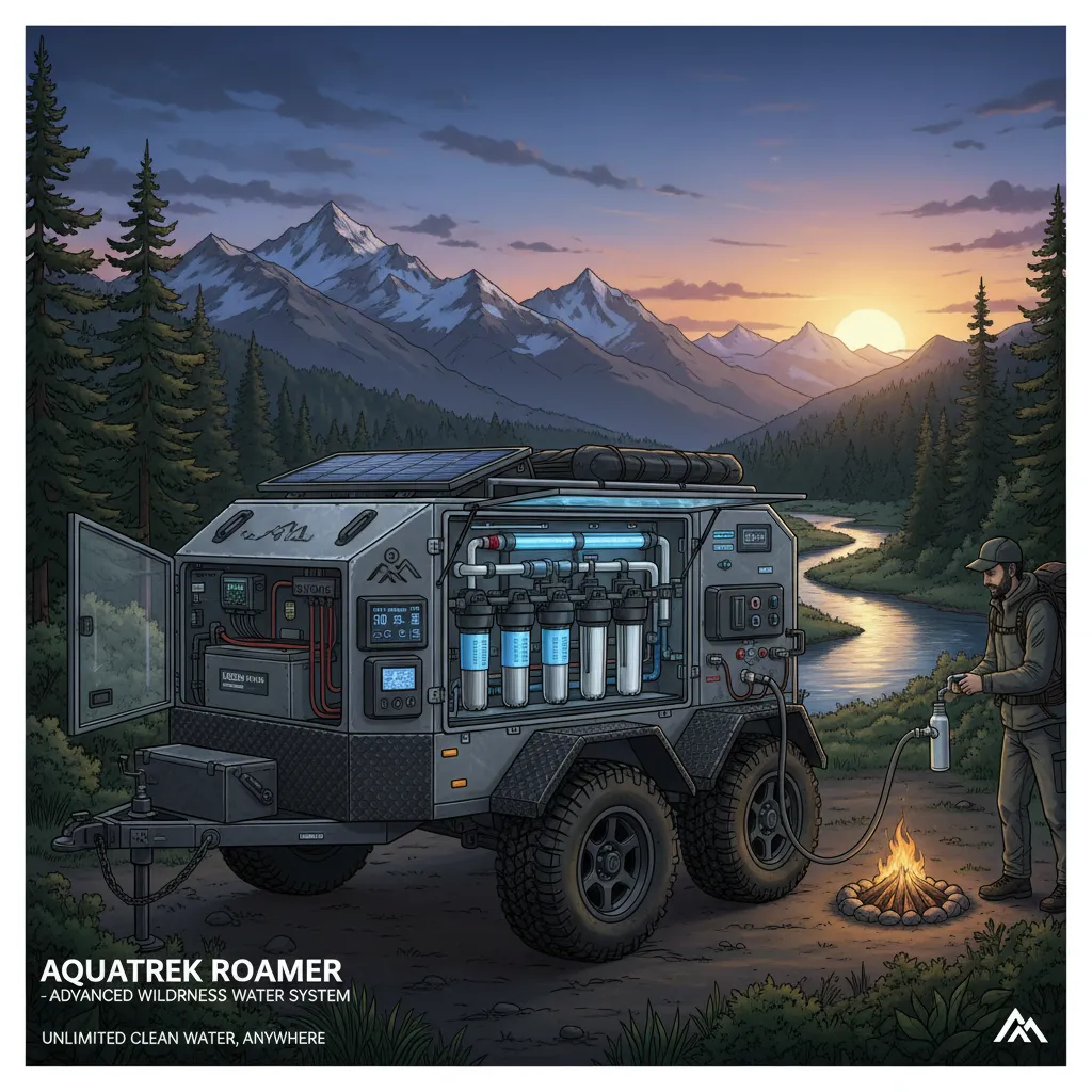 Off-road trailer water filtration system