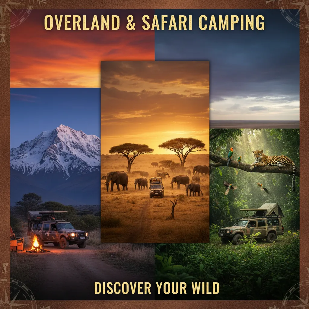 Safari campsite in African savanna