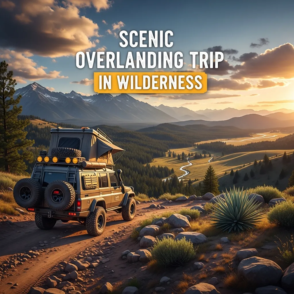 Scenic overlanding trip in wilderness