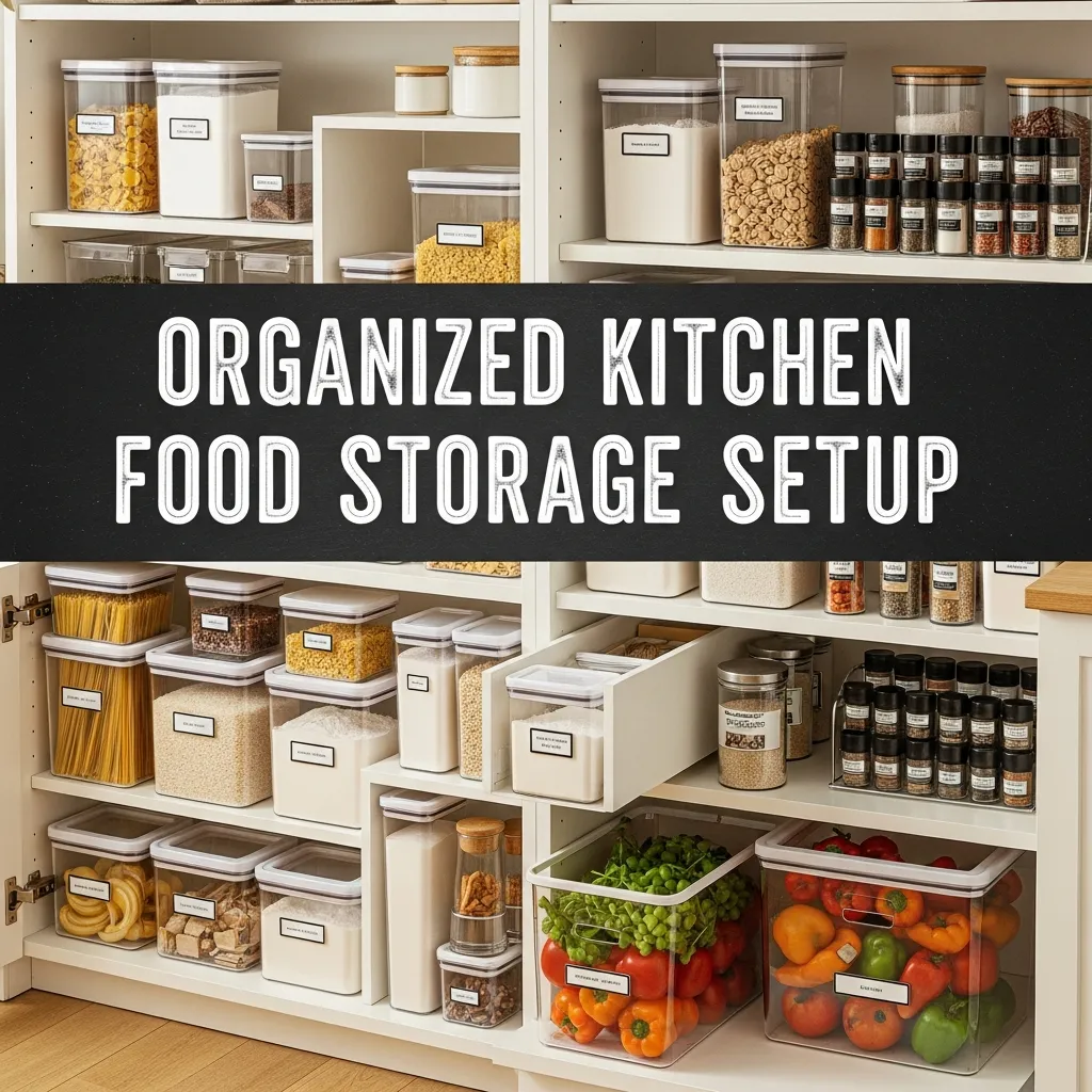 organized kitchen food storage setup
